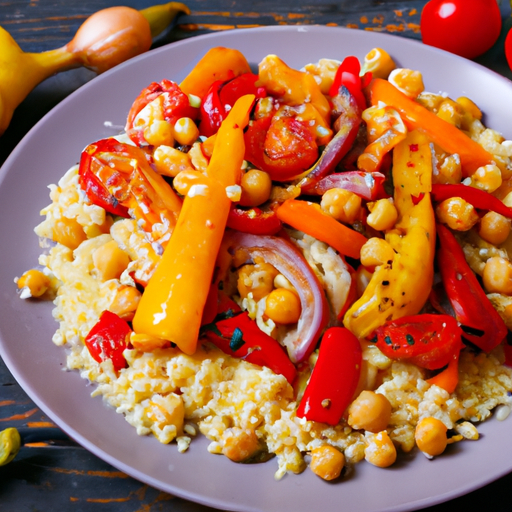 Cuscús con verduras asadas y garbanzos