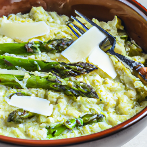 Risotto de espárragos y parmesano