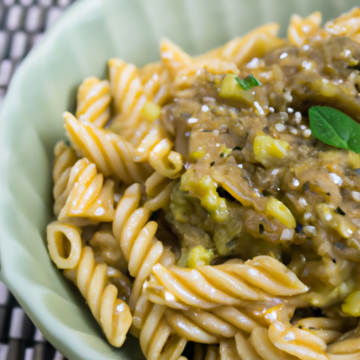 Pasta integral con salsa de aguacate y albahaca