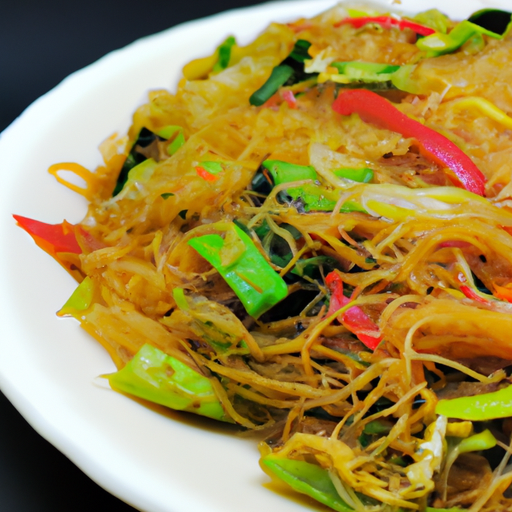 Fideos de arroz con verduras al wok