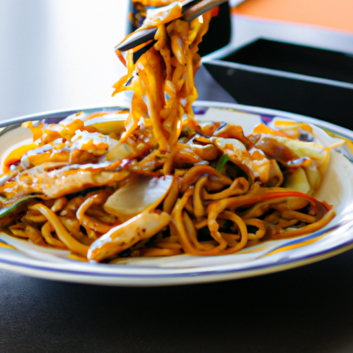 Yakisoba japonés tradicional