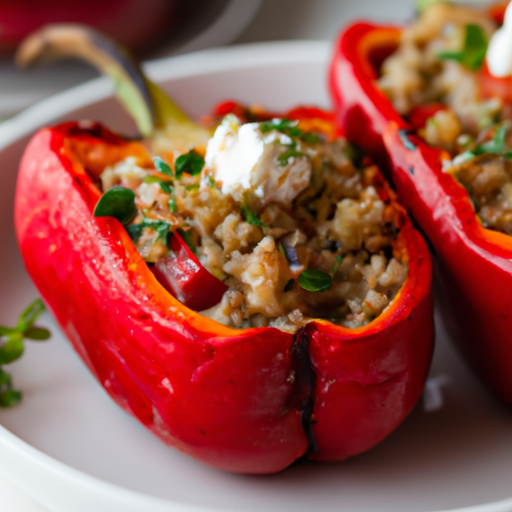 Pimientos rellenos de quinoa y feta