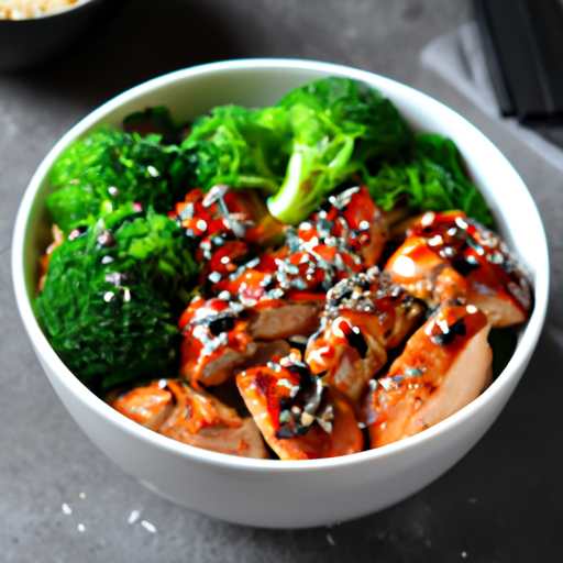 Tazón de pollo a la parrilla con brócoli