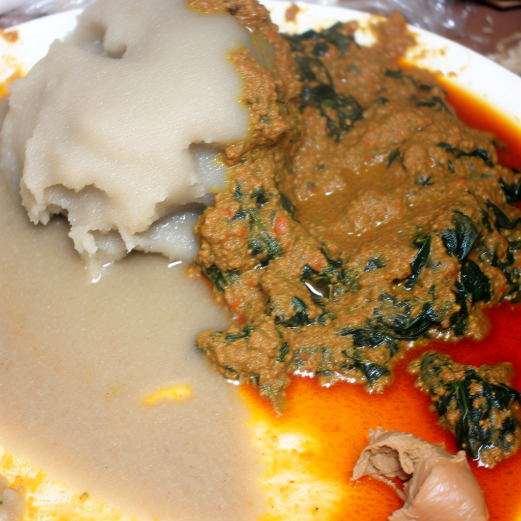 Pounded Yam with Egusi Soup